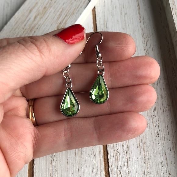 3 for $25 Green Gem Earrings - Picture 2 of 2
